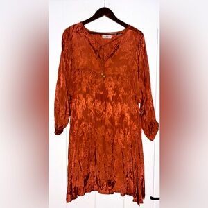 Natural Life‎ Baby Doll Coquette Satin Balloon Sleeve Mini Dress Women XL NEW